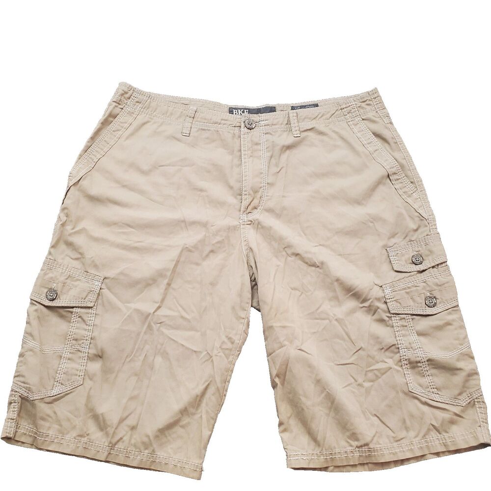BKE Samuel Athletic Fit Cargo Shorts Men’s 38 Khaki Beige